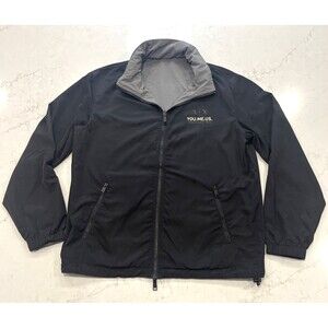 Armani Exchange Mens M Reversible Jacket‎ You.Me.Us Black Gray Zip Hidden Hood